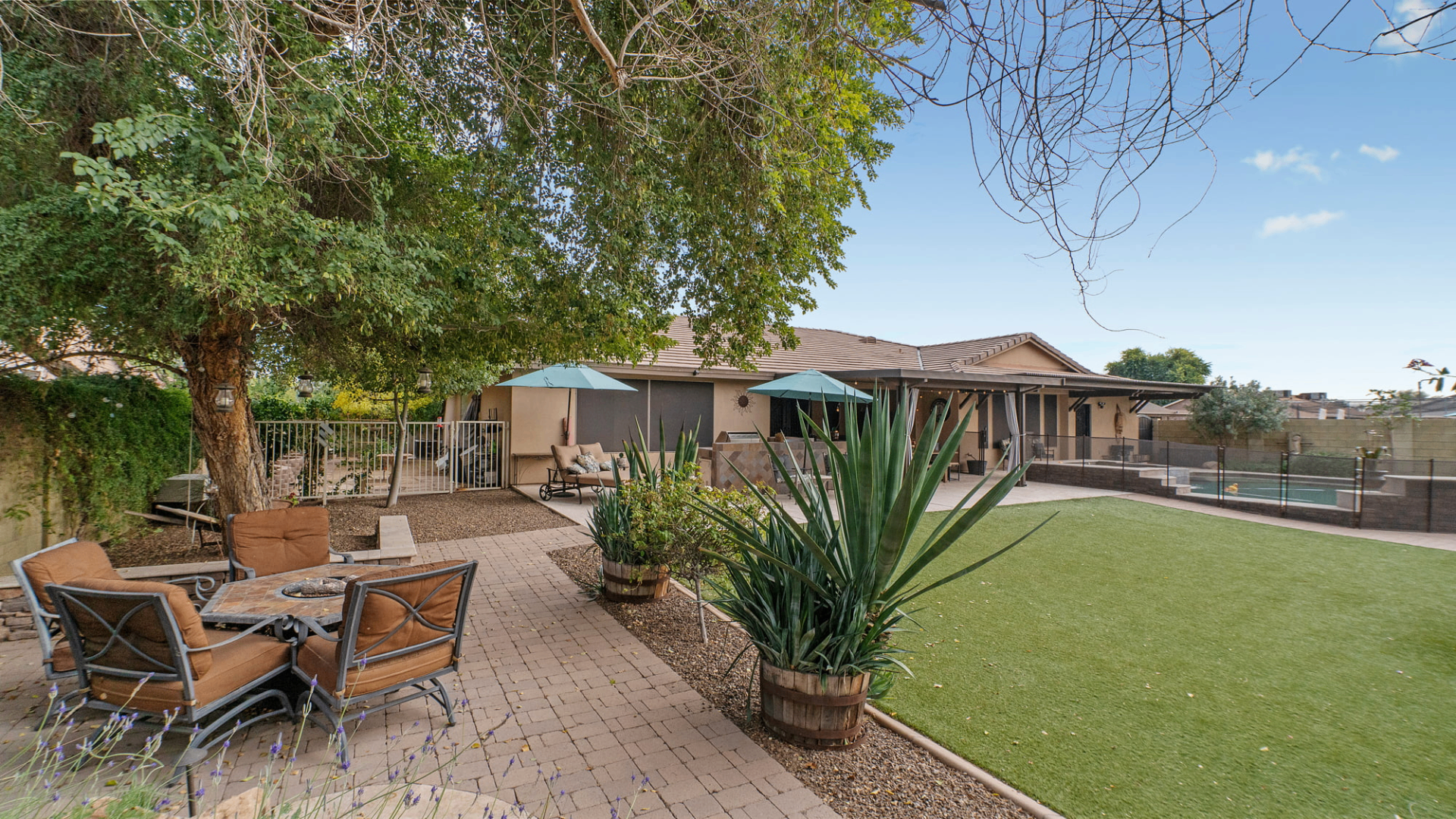 Arizona backyard with patio and pool